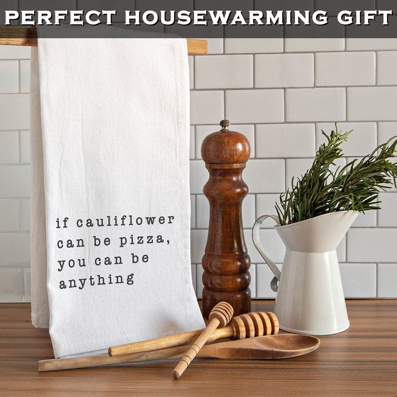 MAINEVENT If Cauliflower Can Be Pizza Funny Kitchen Towel with Saying 18x24 Inch  Kitchen Funny Dish Towel  Funny Saying Kitchen Towel Funny Dish Towel Saying  Funny Tea Towel Funny Hand Towel Funny Towel  - Image 3