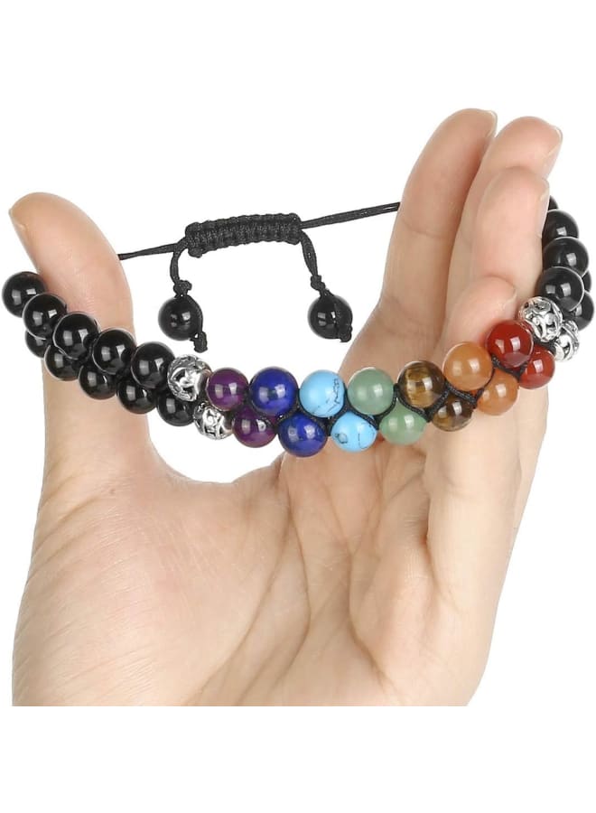 Top Plaza Bead Chakra Bracelet 7 Chakras Healing Crystals Bracelet Yoga Stone Beads Bracelets Meditation Relax Anxiety Bangle for Womens Mens, 8 5 inch, Stone  - Image 3