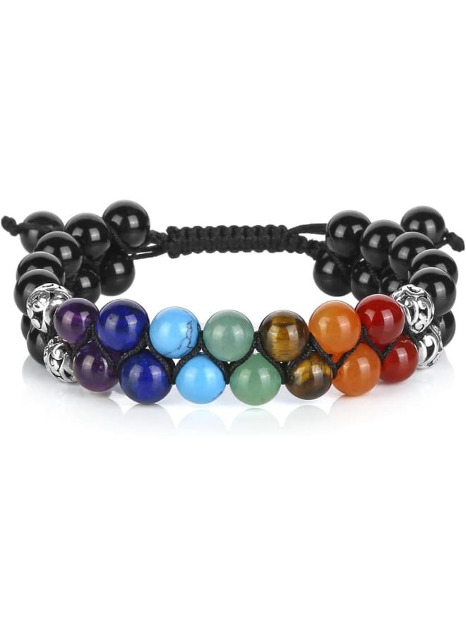 Top Plaza Bead Chakra Bracelet 7 Chakras Healing Crystals Bracelet Yoga Stone Beads Bracelets Meditation Relax Anxiety Bangle for Womens Mens, 8 5 inch, Stone  - Image 1