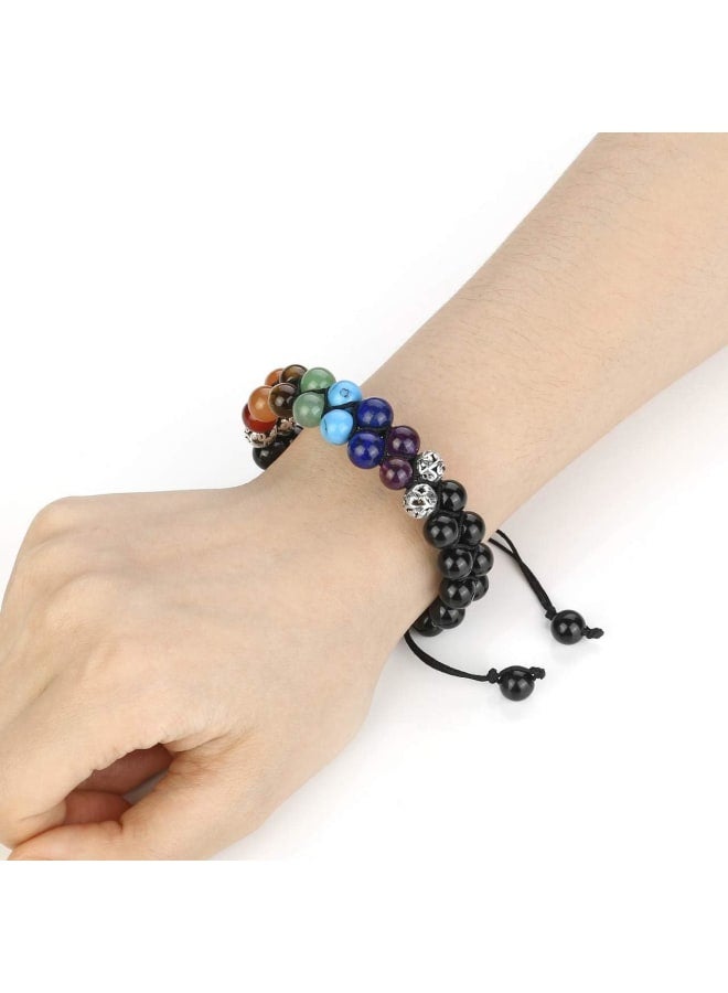 Top Plaza Bead Chakra Bracelet 7 Chakras Healing Crystals Bracelet Yoga Stone Beads Bracelets Meditation Relax Anxiety Bangle for Womens Mens, 8 5 inch, Stone  - Image 2
