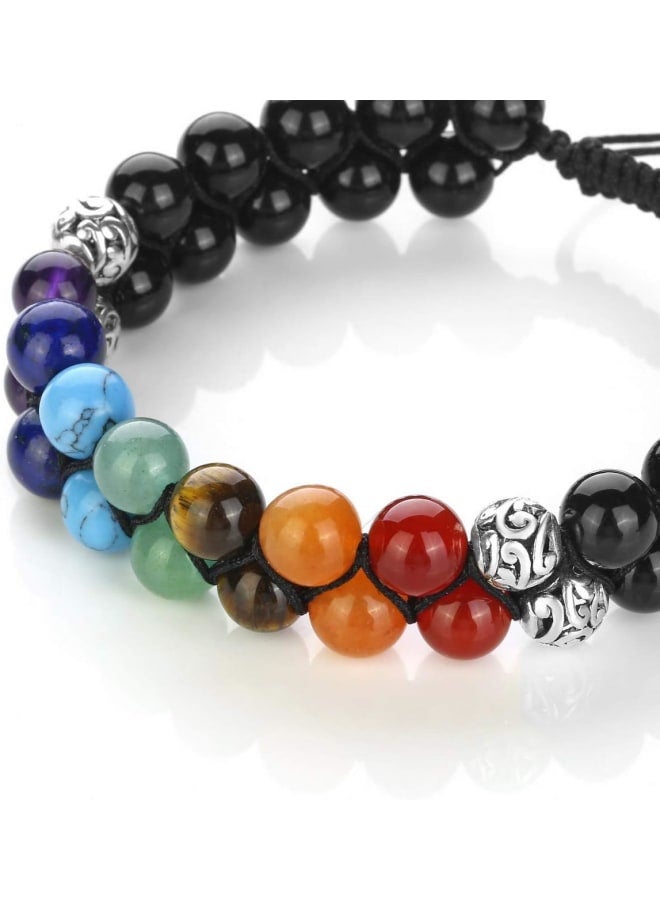 Top Plaza Bead Chakra Bracelet 7 Chakras Healing Crystals Bracelet Yoga Stone Beads Bracelets Meditation Relax Anxiety Bangle for Womens Mens, 8 5 inch, Stone  - Image 4