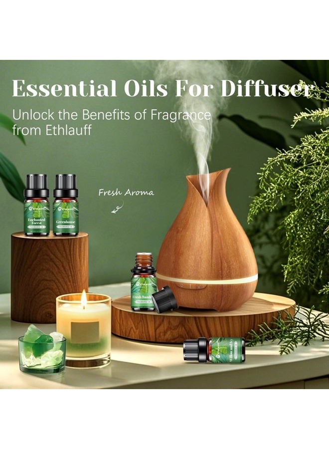 Ethlauff Spring Essential Oils Set, Nature Fragrance Oil for Diffuser for Home, Candle Sopa Making - Enchanted Forest, Willow and Ivy, Clover and Aloe, Fresh Bamboo, Spring Scented Oil Gift Set - Image 3