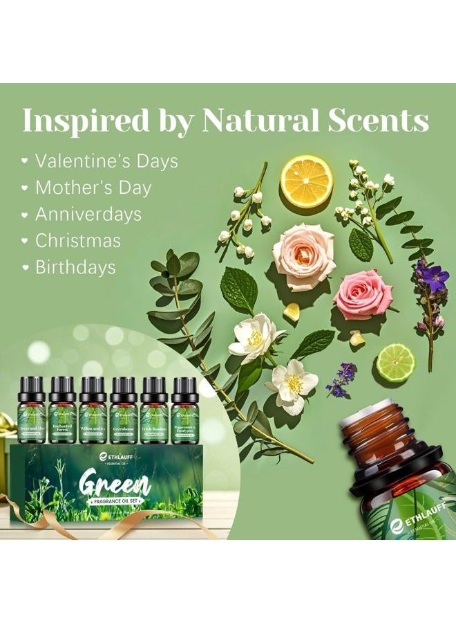 Ethlauff Spring Essential Oils Set, Nature Fragrance Oil for Diffuser for Home, Candle Sopa Making - Enchanted Forest, Willow and Ivy, Clover and Aloe, Fresh Bamboo, Spring Scented Oil Gift Set - Image 5