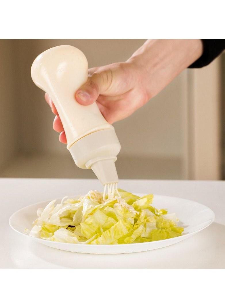 Generic 350ml DIY Squeeze Condiment Bottles With Nozzles Plastic Ketchup Mustard White 1PC  - Image 2