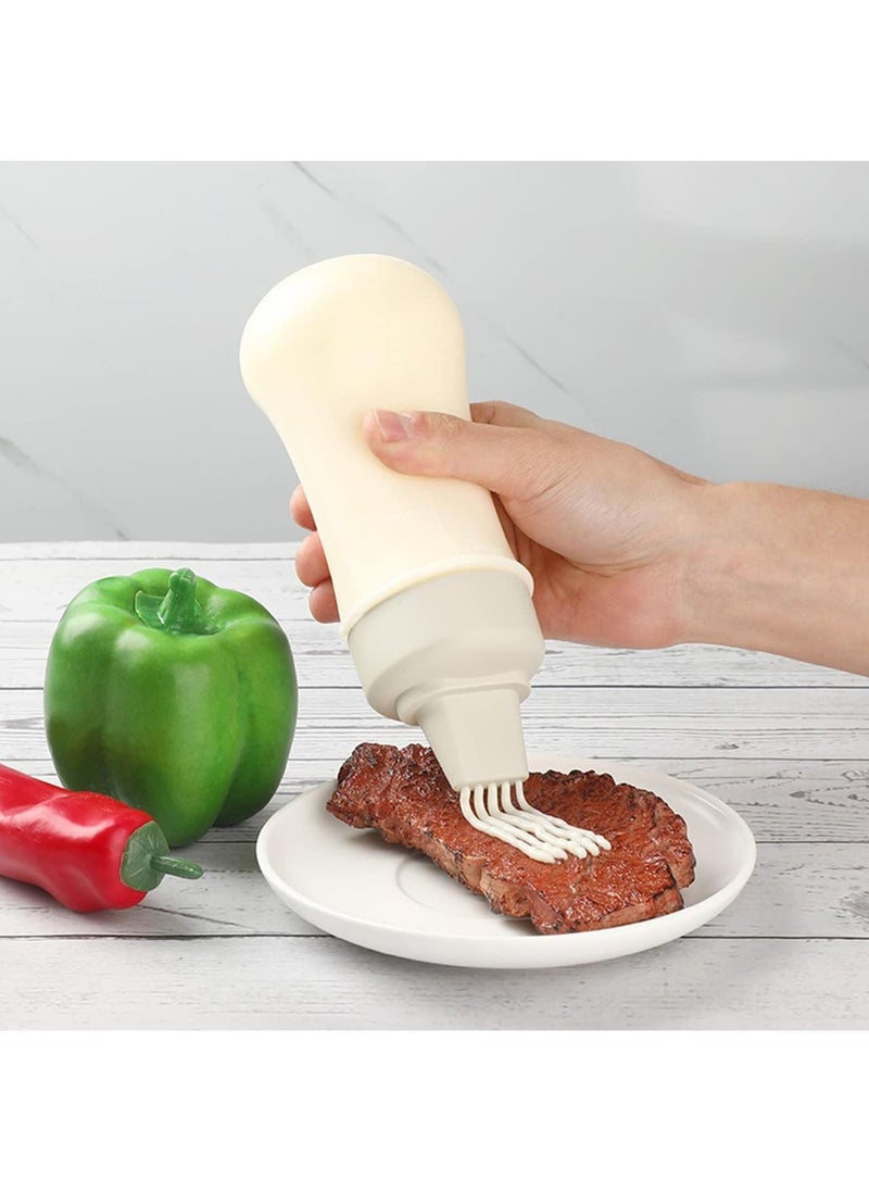 Generic 350ml DIY Squeeze Condiment Bottles With Nozzles Plastic Ketchup Mustard White 1PC  - Image 1