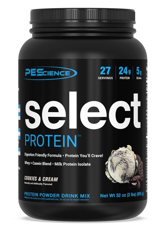 PEScience - Select Protein, Cookies and Cream, 27 Serving, Premium Whey and Casein Blend - Image 1