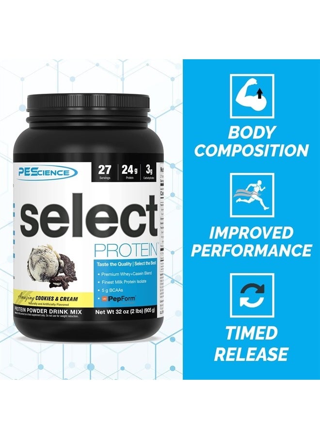 PEScience - Select Protein, Cookies and Cream, 27 Serving, Premium Whey and Casein Blend - Image 1