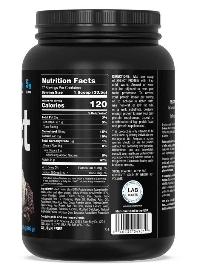 PEScience - Select Protein, Cookies and Cream, 27 Serving, Premium Whey and Casein Blend - Image 1