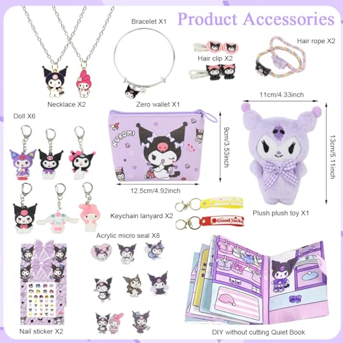 PATPAT® 28 Pcs Kawaii Gift Box 12 Categories Merchandise Collectible Gift Box Blind Box with Doll, Plush, Ropes, Clips, Necklace, Wallet, Keychain, Nails Stickers Box Gift for Girls - Image 2