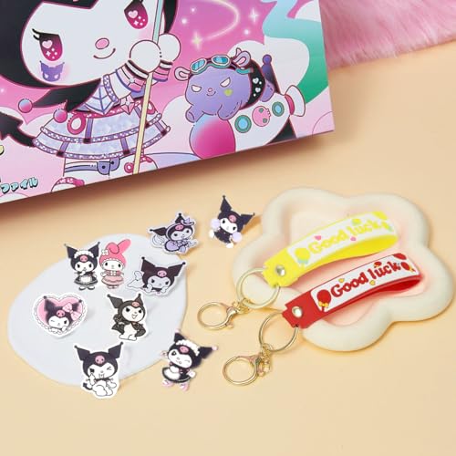 PATPAT® 28 Pcs Kawaii Gift Box 12 Categories Merchandise Collectible Gift Box Blind Box with Doll, Plush, Ropes, Clips, Necklace, Wallet, Keychain, Nails Stickers Box Gift for Girls - Image 3