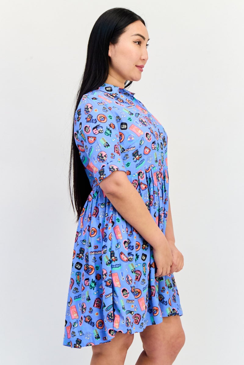 ONLY فستان ميني بطبعة مينونز للنساء، متعدد الألوان - Image 2