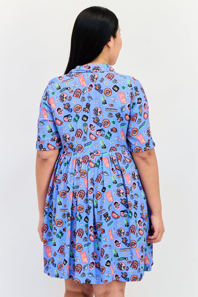 ONLY فستان ميني بطبعة مينونز للنساء، متعدد الألوان - Image 3