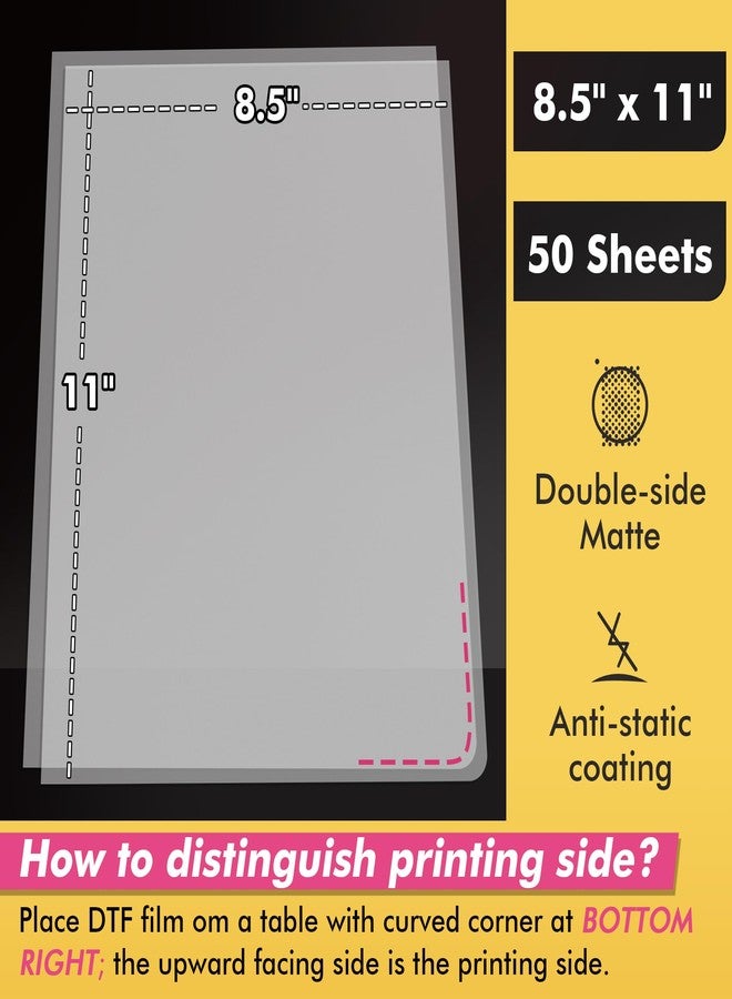 Koala Paper DTF Transfer Film 8.5 x 11 Inch, 50 Sheets for DTF and Sublimation Inkjet Printers, Direct to Film Printing on All Fabrics - Image 2
