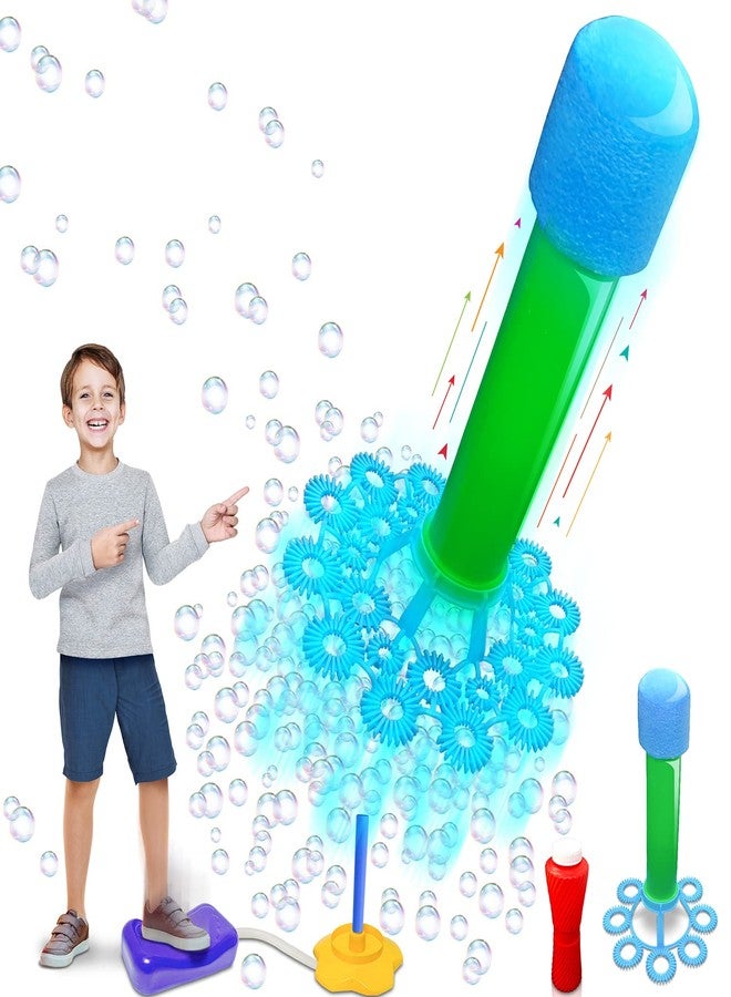 ArtCreativity Bubble Rocket Launcher Toy Set, Includes 2 Bubble Rockets, Bubble Solution, Pump, and Base, Flying Bubble Blaster Rockets for Hours of Outdoor Fun, Bubble Maker Gift for Kids - Image 1