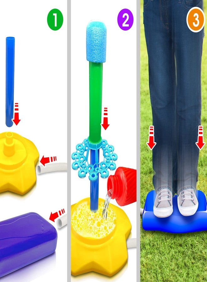 ArtCreativity Bubble Rocket Launcher Toy Set, Includes 2 Bubble Rockets, Bubble Solution, Pump, and Base, Flying Bubble Blaster Rockets for Hours of Outdoor Fun, Bubble Maker Gift for Kids - Image 5