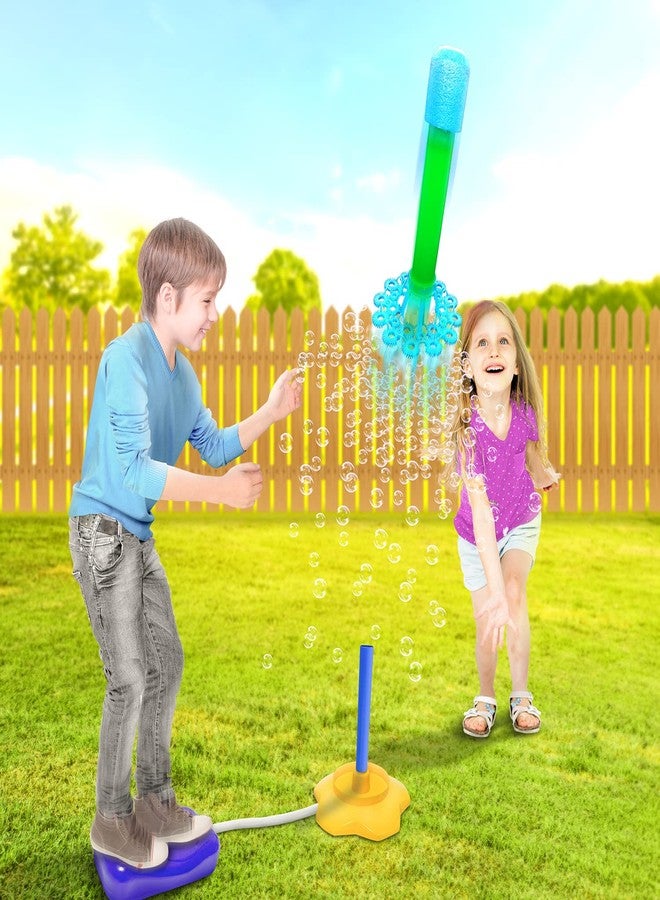 ArtCreativity Bubble Rocket Launcher Toy Set, Includes 2 Bubble Rockets, Bubble Solution, Pump, and Base, Flying Bubble Blaster Rockets for Hours of Outdoor Fun, Bubble Maker Gift for Kids - Image 3