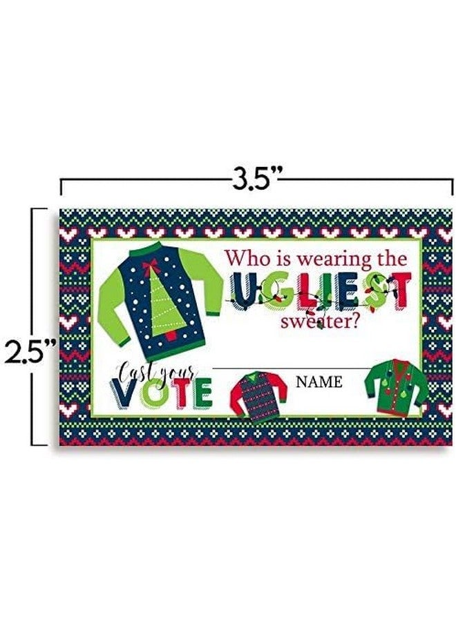 Amanda Creation Ugly Sweater Game Christmas Holiday Voting Cards for Themed Parties, 20 2" X 3” Double Sided Voting Cards for Games by AmandaCreation - Image 3