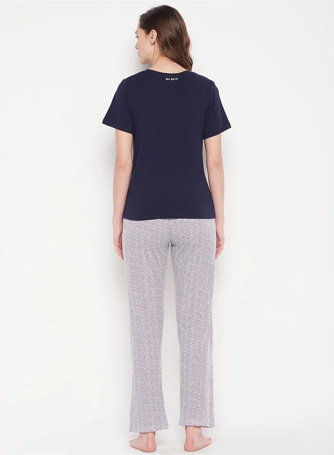 Take Two Tiger Print Cotton T-Shirt and Pyjama Set By LAZZYCAT