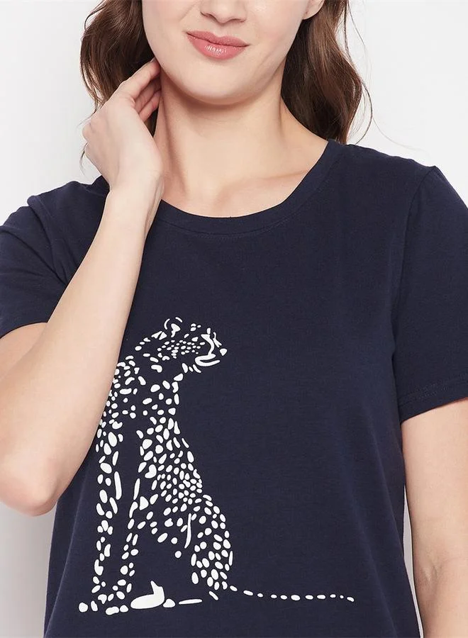 Take Two Tiger Print Cotton T-Shirt and Pyjama Set By LAZZYCAT