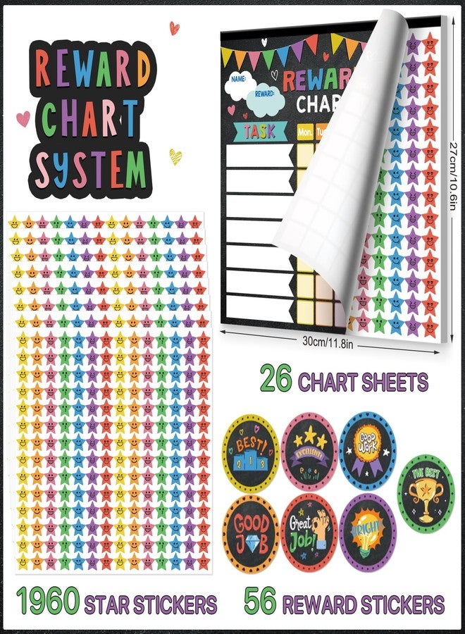 KEASKELL Reward Chart for Kids,Magnetic Behavior Chore Chart for Kids at Home,26 Black Chore Charts,1960 Star Stickers,56 Reward Stickers,Incentive Chore Chart to Develop Responsibility and Good Habits - Image 3