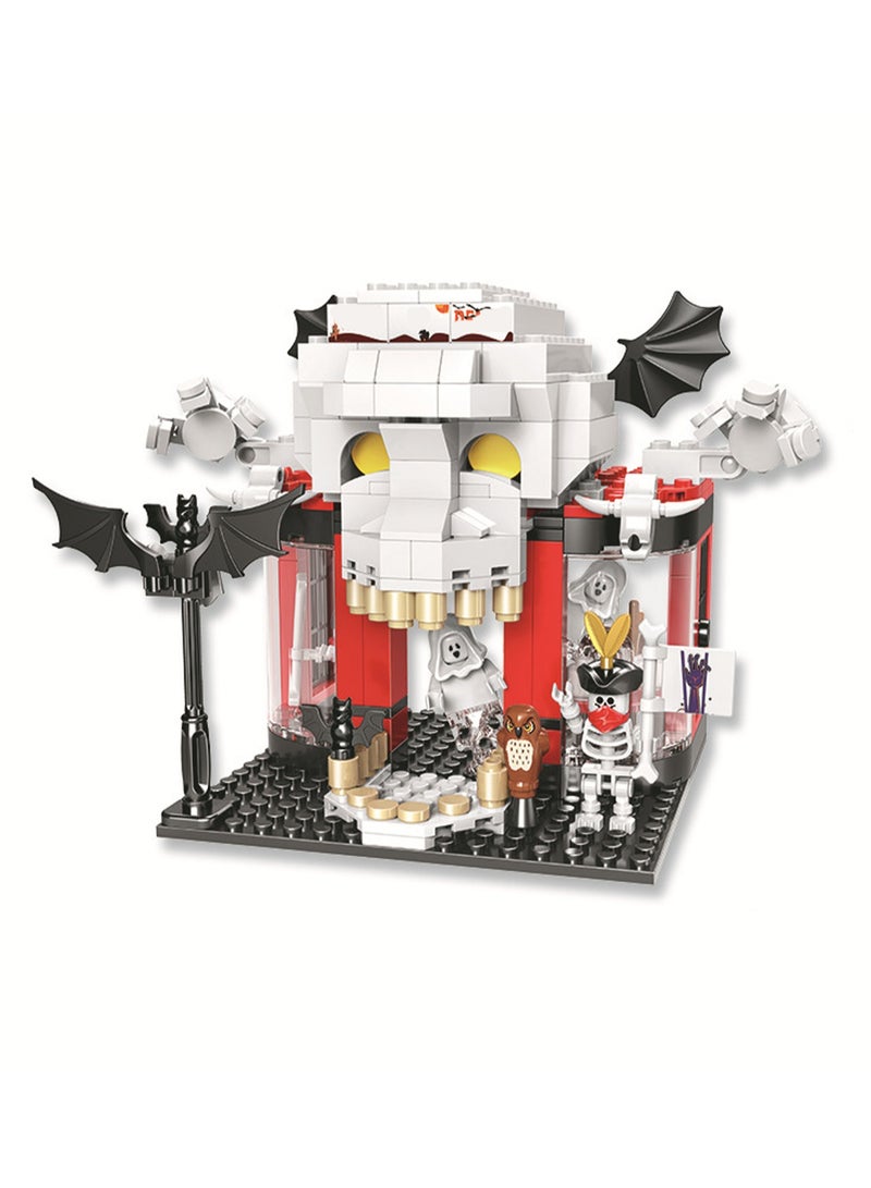 Bat Theme House Model Set Building Blocks Creative Diy Simulation Collection Building Assembly Toys Children'S Gifts Home Furnishings  - Image 1