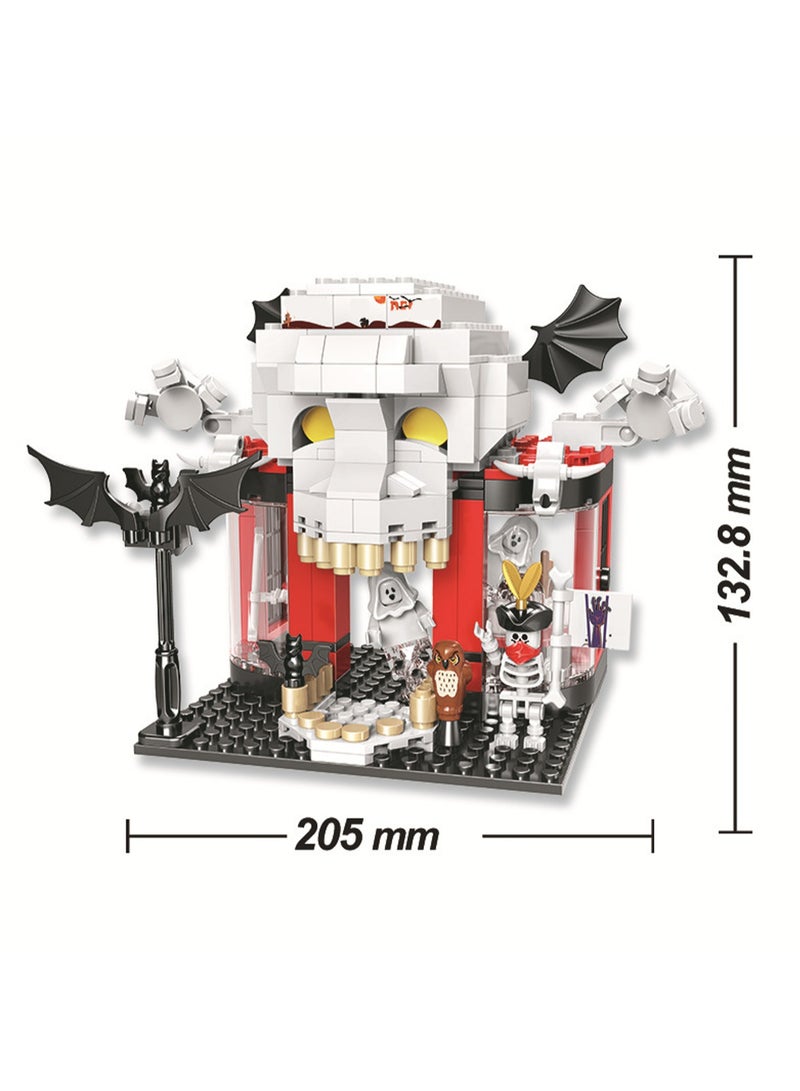 Bat Theme House Model Set Building Blocks Creative Diy Simulation Collection Building Assembly Toys Children'S Gifts Home Furnishings  - Image 2