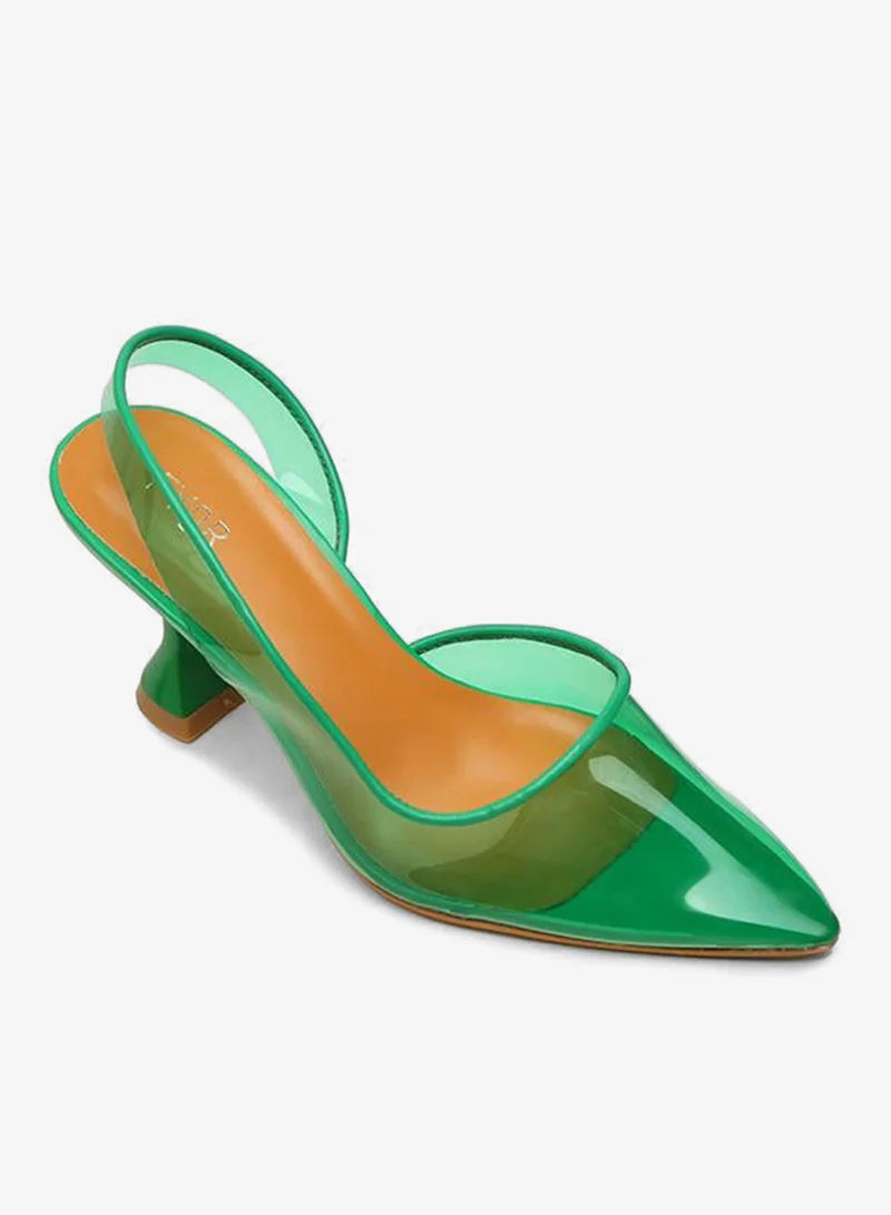 فايور Color Pop Pointed Toe Clear Mule, XJD 10