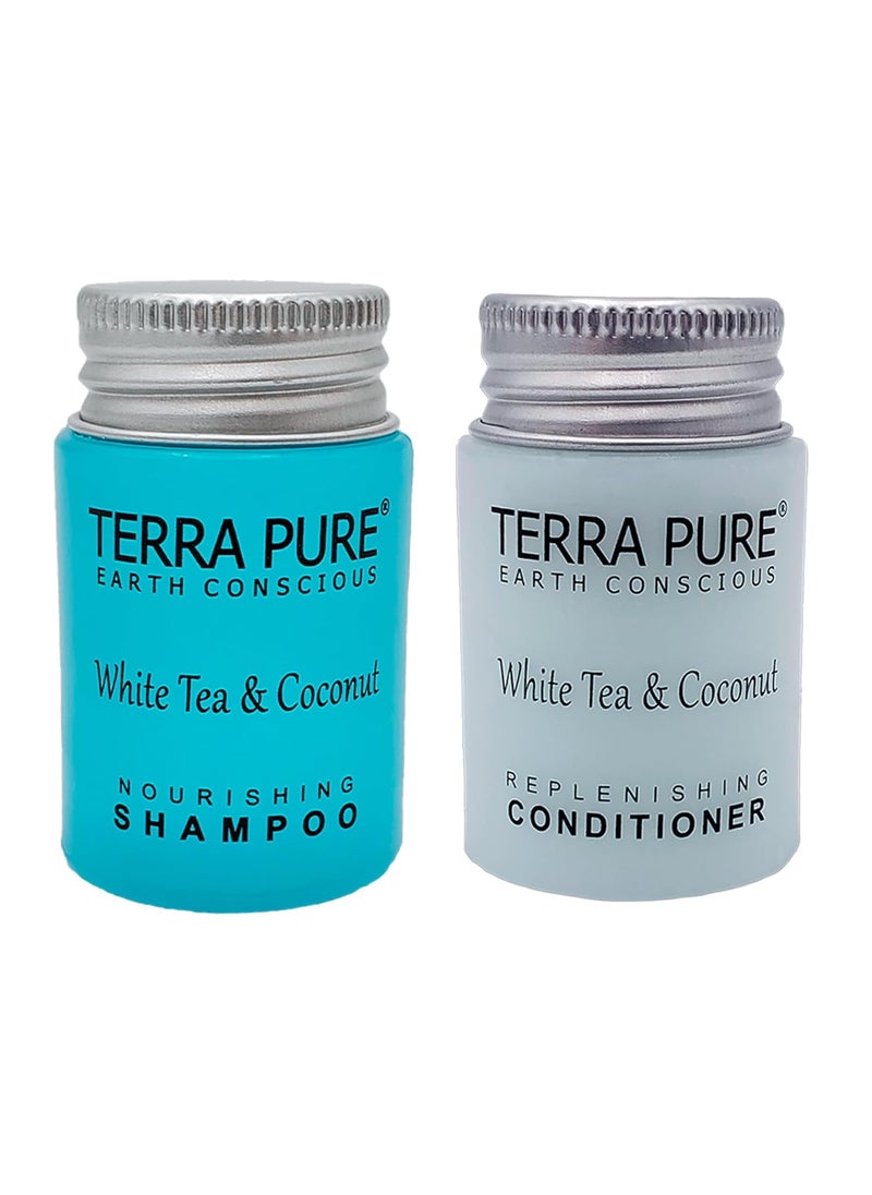 Terra Pure Terra Pure White Tea and Coconut Shampoo and Conditioner Travel Size Hotel Amenities 1 oz Case of 100 