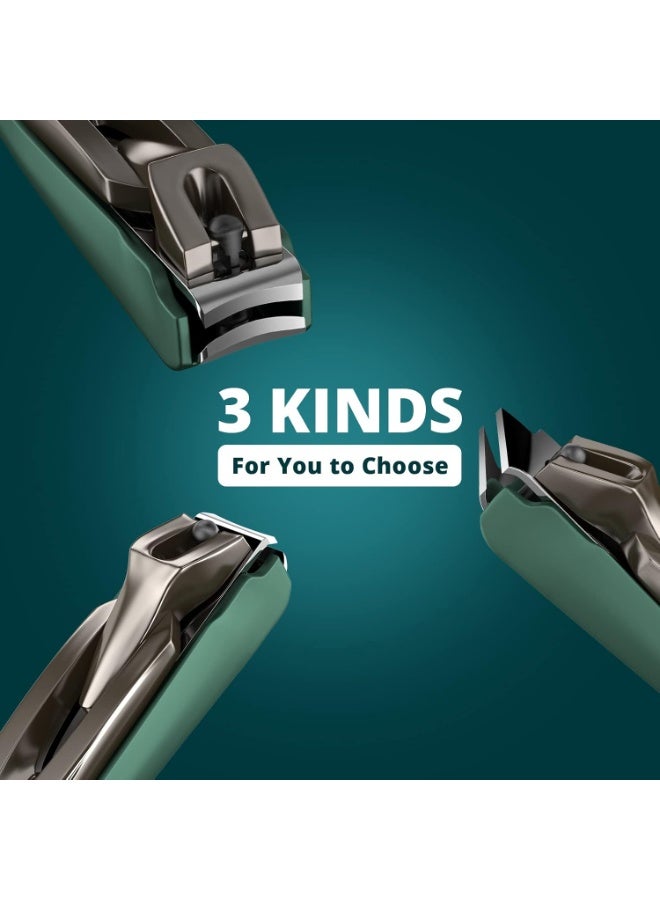 Lamicall 3 Pack Nail Clippers Set, Stainless Steel Ultra Sharp Fingernail & Toenail Clippers with Catcher, Heavy Duty Nail Cutters for Thick Nails, Suitable for Men & Women - Image 2