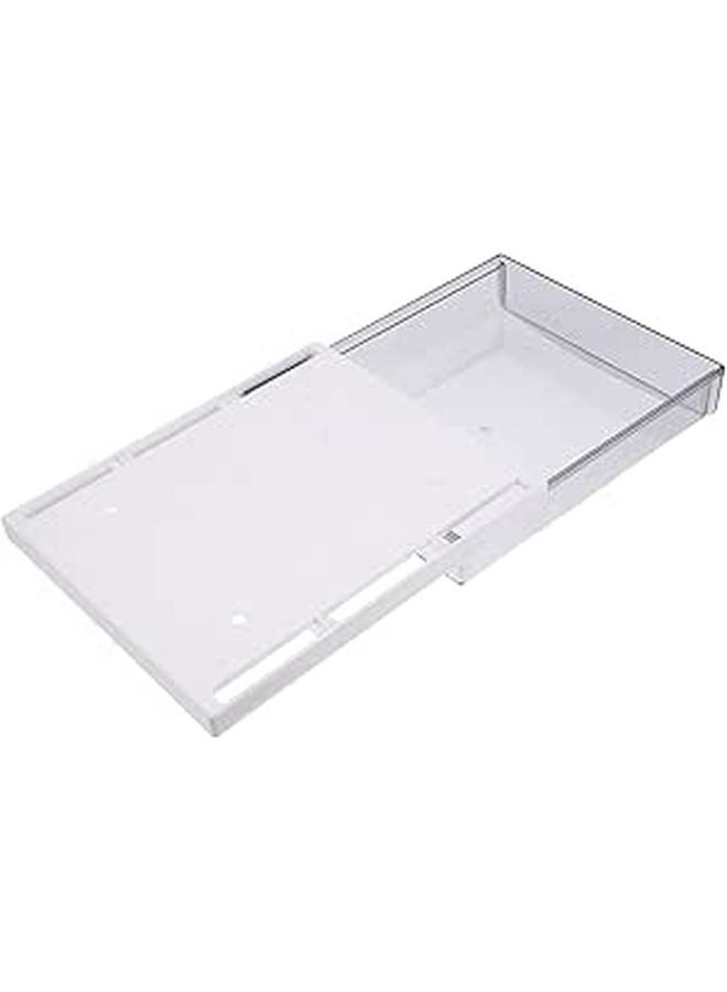 Black Self Adhesive Slide Out Desk Organizer Drawer Tray Hidden Storage Box - Image 1