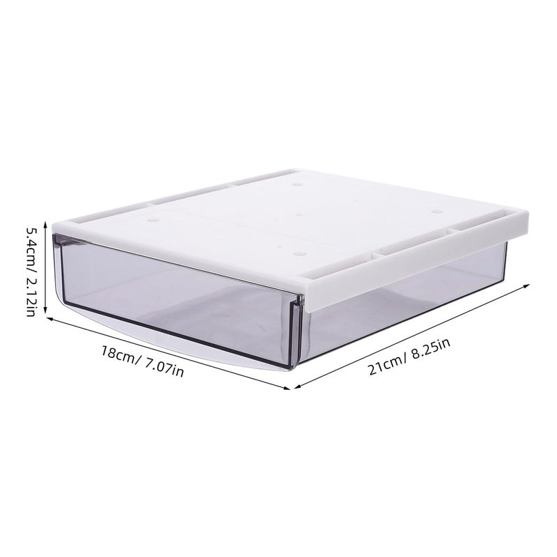 Black Self Adhesive Slide Out Desk Organizer Drawer Tray Hidden Storage Box - Image 3