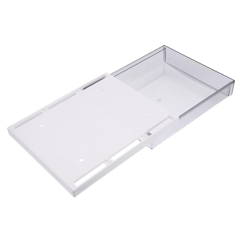 Black Self Adhesive Slide Out Desk Organizer Drawer Tray Hidden Storage Box - Image 2