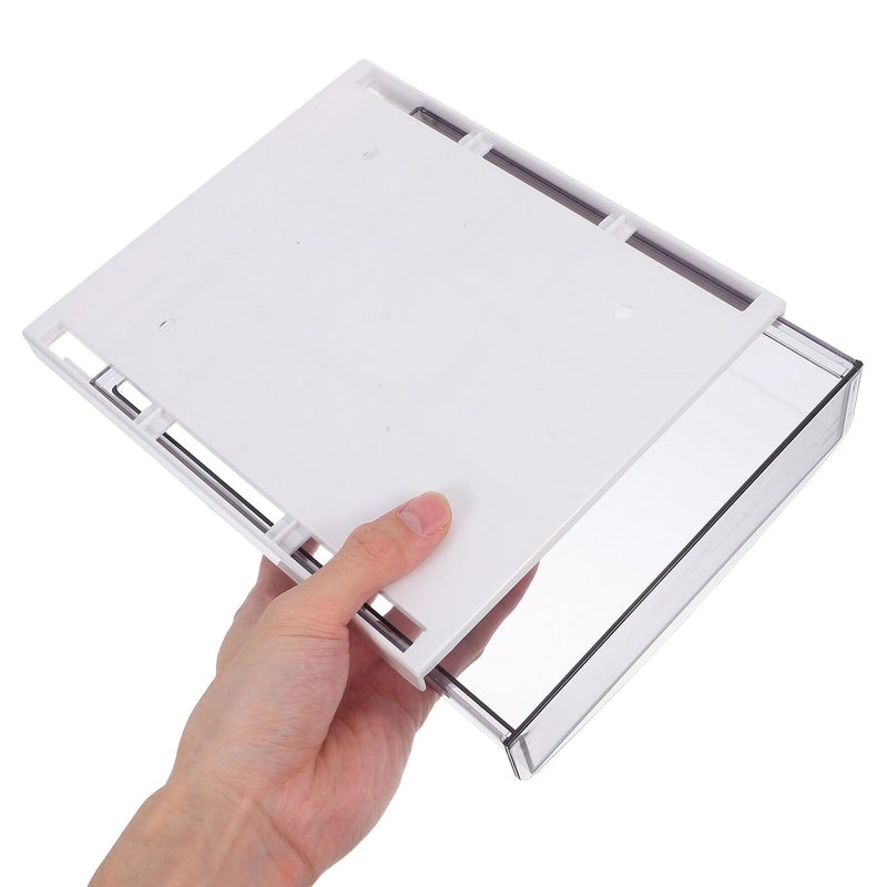 Black Self Adhesive Slide Out Desk Organizer Drawer Tray Hidden Storage Box - Image 5