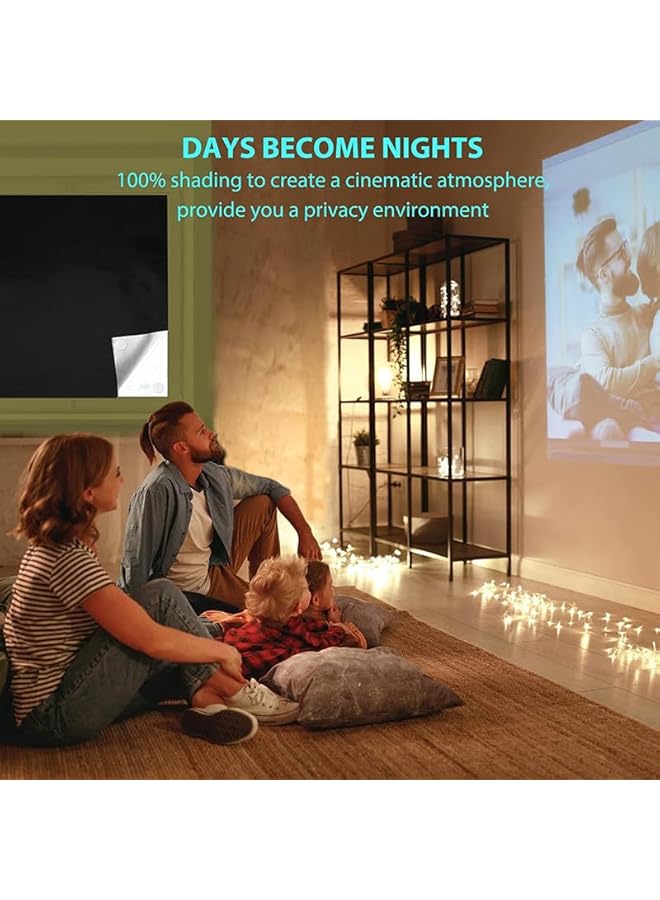 The Bros Blackout Blind, Blackout Portable Curtains Blinds Easy Stick On Window for Home Bedroom Office (145X100CM) - Image 5