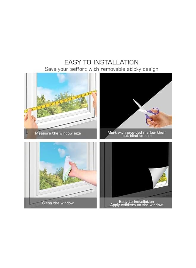 The Bros Blackout Blind, Blackout Portable Curtains Blinds Easy Stick On Window for Home Bedroom Office (145X100CM) - Image 3