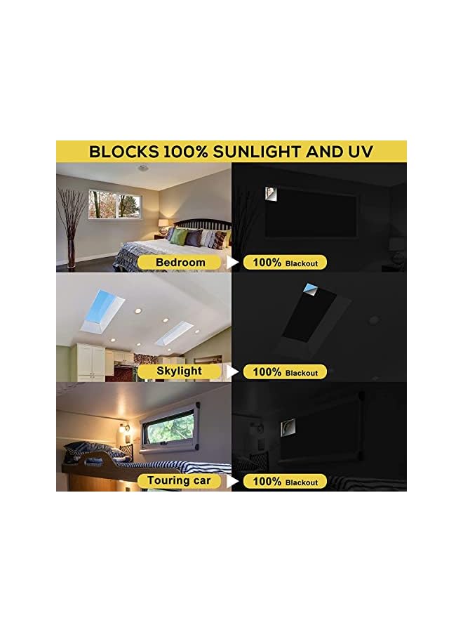 The Bros Blackout Blind, Blackout Portable Curtains Blinds Easy Stick On Window for Home Bedroom Office (145X100CM) - Image 2