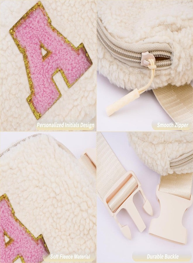 Uygafly Cute Belt Bag with Initials, Cream, A - Image 5