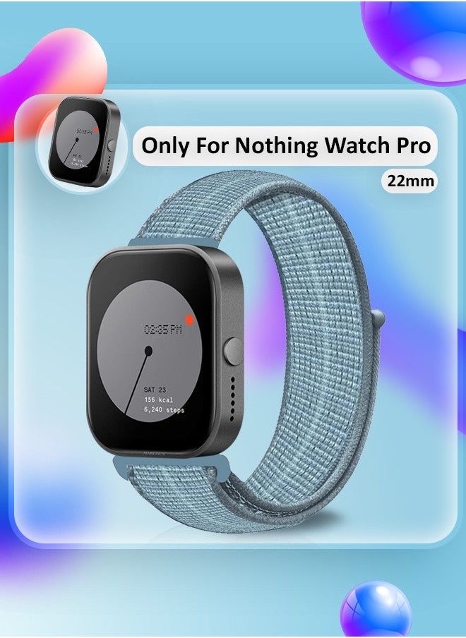 CATANES - (for Nothing Watch Pro 22mm) Nylon Strap,Quick Release Bands for Women Men Sport Wristband Strap Light Blue - Image 1