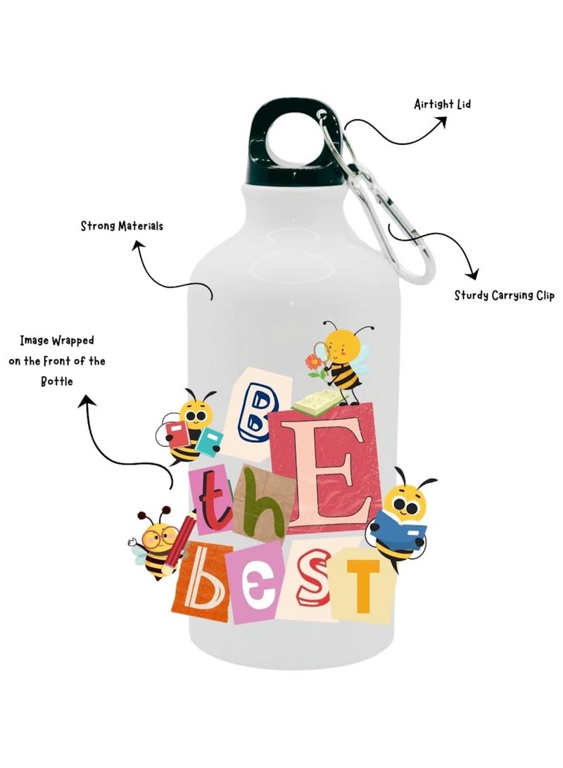 SiestaSafari Bee Water Bottle Be The Best, 500ml, with Carrying Clip, for Sports, School, Travel, Activities - Image 2