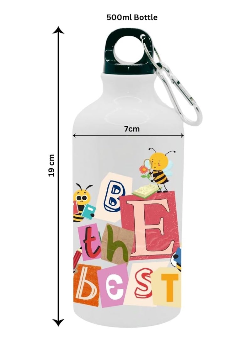 SiestaSafari Bee Water Bottle Be The Best, 500ml, with Carrying Clip, for Sports, School, Travel, Activities - Image 3