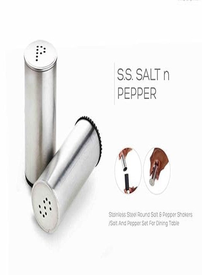 MiRiM Stainless Steel Salt & Paper Set for Kitchen Dining Table & Restaurants (Set of 2) - Image 4