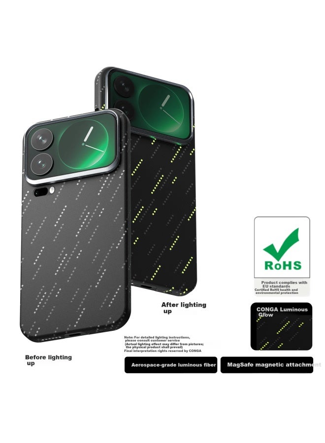 Conga Xiaomi 17 Pro Phone Case Kevlar Aramid Fiber Full Coverage Ultra-thin Hard Shell Shockproof Cooling Green Magnetic Metal Ring - Image 1