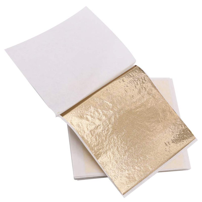 kinno Imitation Gold Leaf Sheets - KINNO Champagne Gold Foil Multipurpose for Home, Wall, Frame, Ceiling, Furniture Decoration, 100 Sheets 3.15 by 3.35 Inches - Image 3