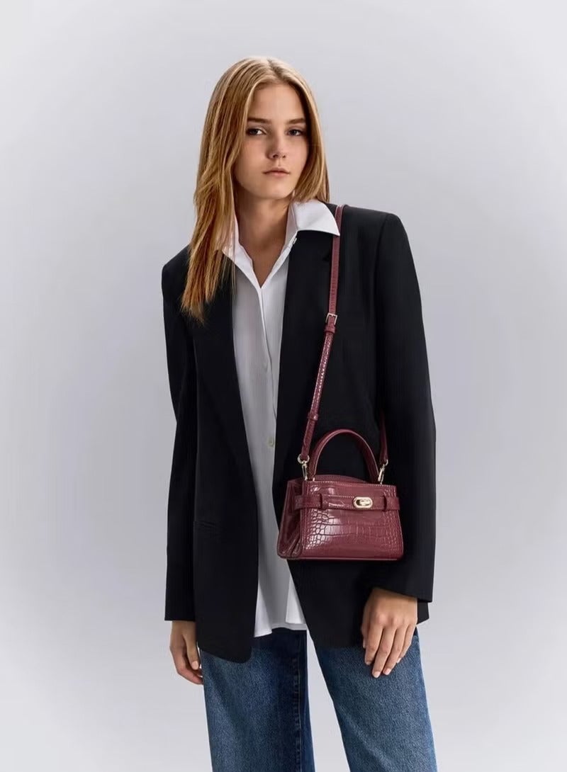 Charles & Keith Metal Buckle Strap Tote Shoulder Bag - Image 4