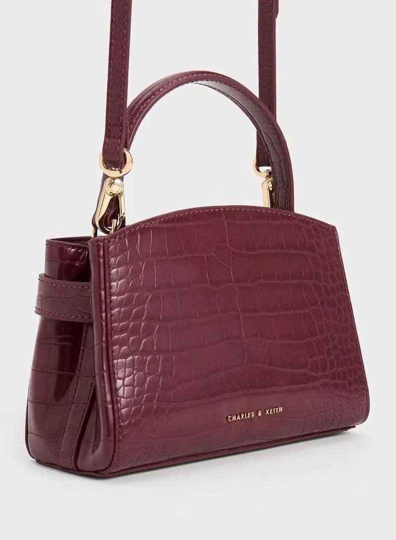 Charles & Keith Metal Buckle Strap Tote Shoulder Bag - Image 3