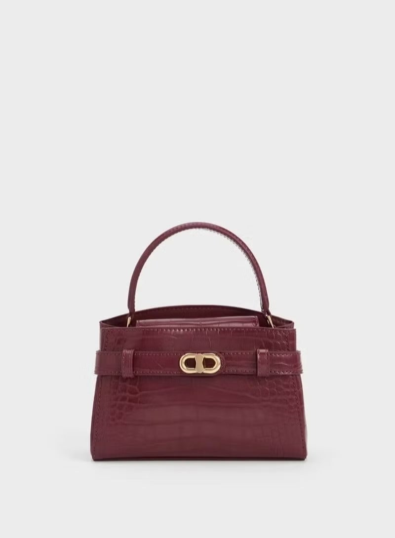 Charles & Keith Metal Buckle Strap Tote Shoulder Bag - Image 1
