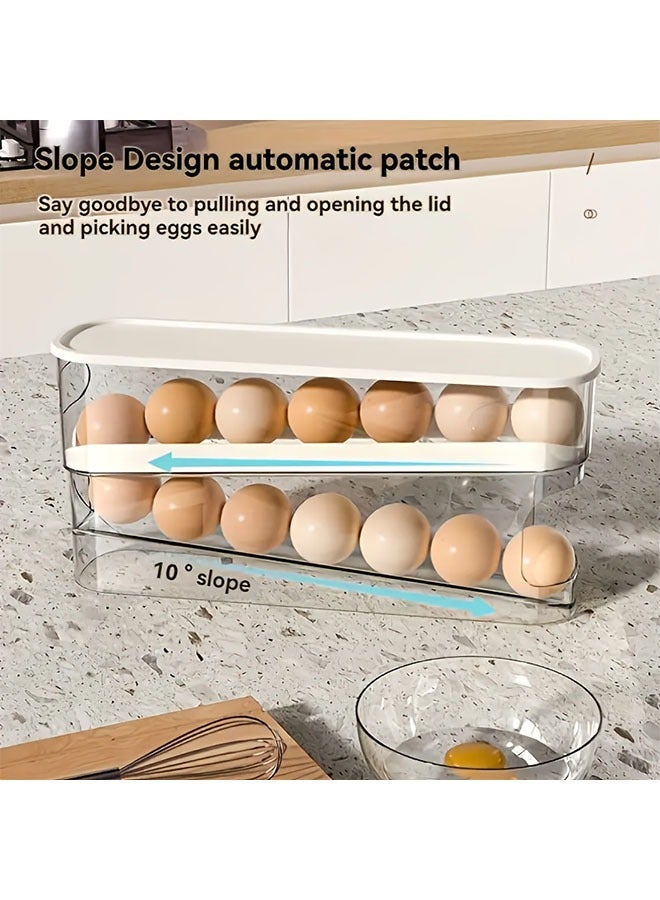 هومستر 2 قطع من حامل البيض القابل للضبط لباب الثلاجة، بلاستيك قابل للتكديس، بلاستيك متين، يناسب 18 بيضة، بدون بطارية مطلوبة، من أجل ملحقات تنظيم المطبخ - Image 2