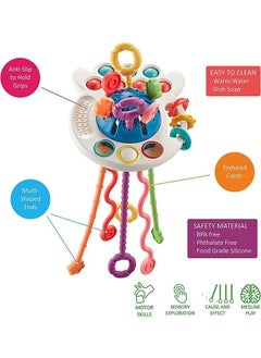 NIBEMINENT Baby Montessori Silicone Toy ,Travel Pull String Activity Toy,Sensory Toys ,Fine Motor Skills Developmental ToysBoys Girls Infant  - Image 2