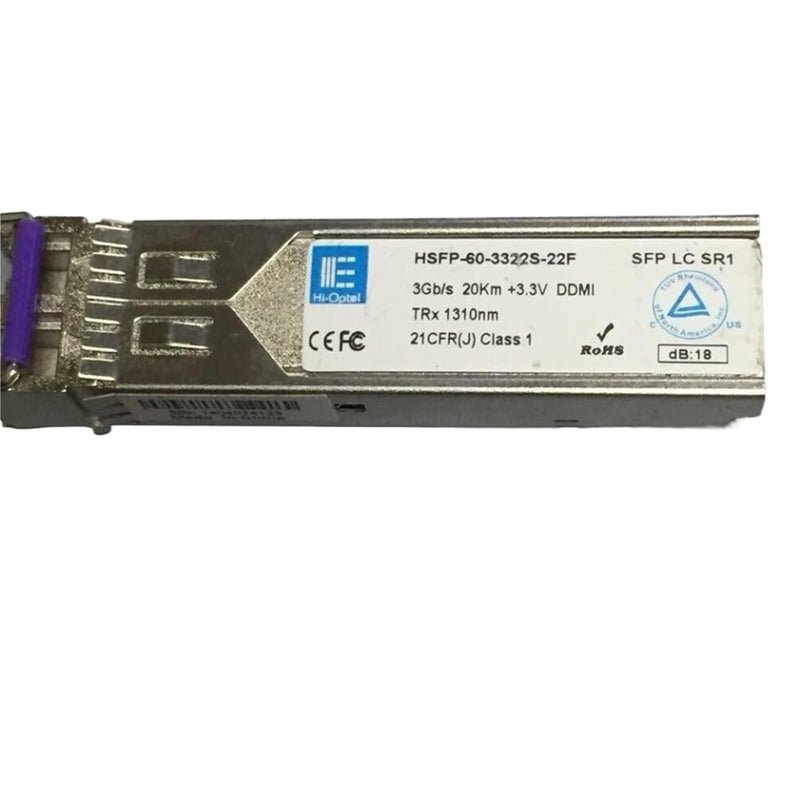 الوحدة البصرية HSFP-60-3322S-22F 3 جيجابت/ثانية 20 كم +3.3 فولت DDMI TR1310 نانومتر