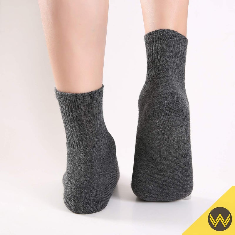 WANDER Men's Athletic Ankle Socks 3-8 Pairs Thick Cushion Running Socks for Men&Women Cotton Socks 7-9/9-12/12-15 (8 Pair Dark Grey, Shoe Size: 12-15) - Image 5
